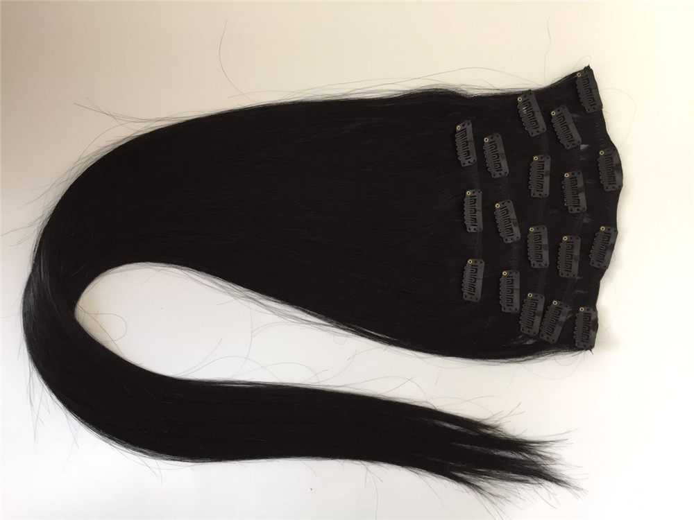 China wholesale clip in human hair extension manufacturers QM165